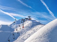 Skiën op een gletsjer in Europa